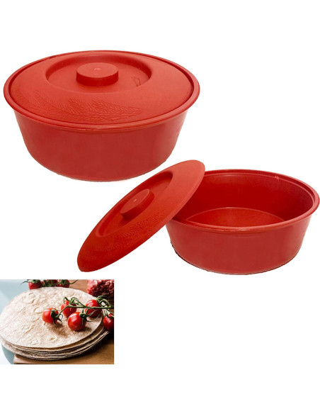 Calentador de Tortillas Mexicano Genérico 20 cm Rojo Microondas