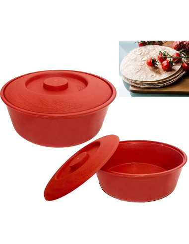 Calentador de Tortillas Mexicano Genérico 20 cm Rojo Microondas