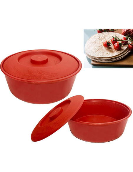 Calentador de Tortillas Mexicano Genérico 20 cm Rojo Microondas