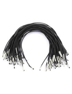 50 Cuerdas Elásticas Negras con Extremos de Metal 25 cm