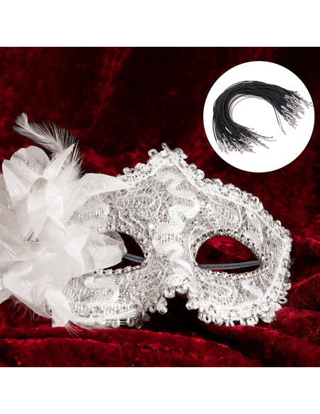 50 Cuerdas Elásticas Negras con Extremos de Metal 25 cm