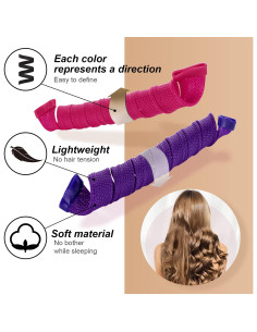 Kit 40 Rulos de Pelo Sin Calor Kufun 55cm para Rizos Perfectos 2