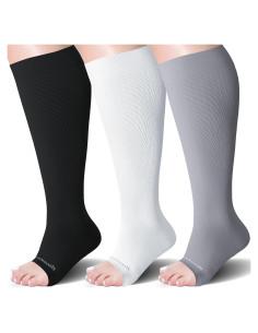 Calcetines de Compresión Abiertos 20-30 mmHg para Mujeres y Hombres