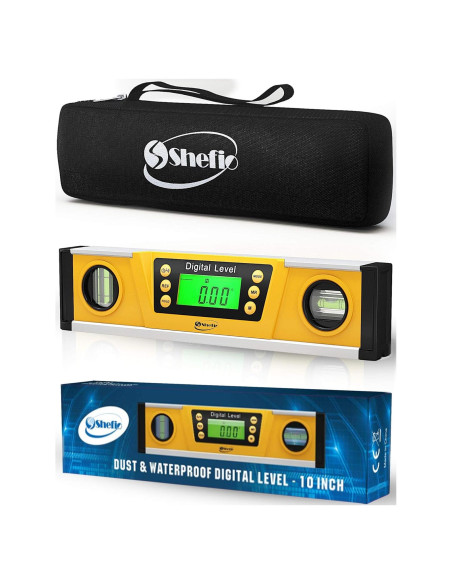 Nivel Digital Shefio 10 Pulgadas con Pantalla LCD y Base Magnética