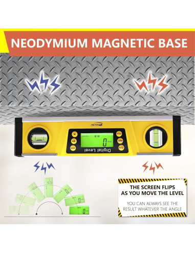 Nivel Digital Shefio 10 Pulgadas con Pantalla LCD y Base Magnética