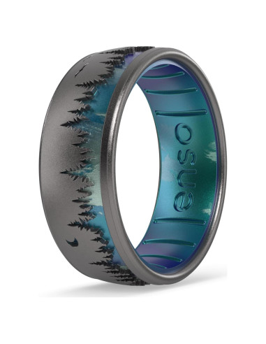 Anillo de Silicona Enso Woodland - Talla 9 - Diseño Único