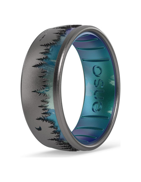 Anillo de Silicona Enso Woodland - Talla 9 - Diseño Único