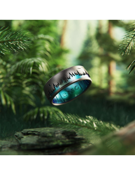 Anillo de Silicona Enso Woodland - Talla 9 - Diseño Único