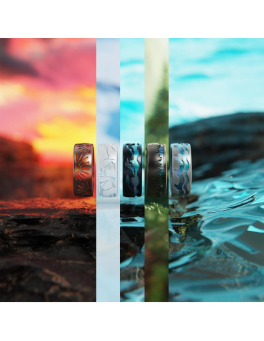 Anillo de Silicona Enso Woodland - Talla 9 - Diseño Único