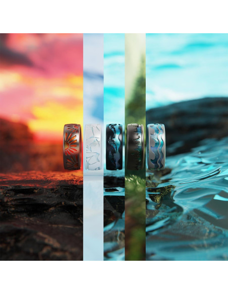 Anillo de Silicona Enso Woodland - Talla 9 - Diseño Único