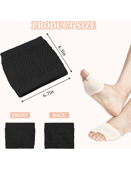 5 Pares de Calcetines Abiertos Antideslizantes para Mujeres - Negro y Piel