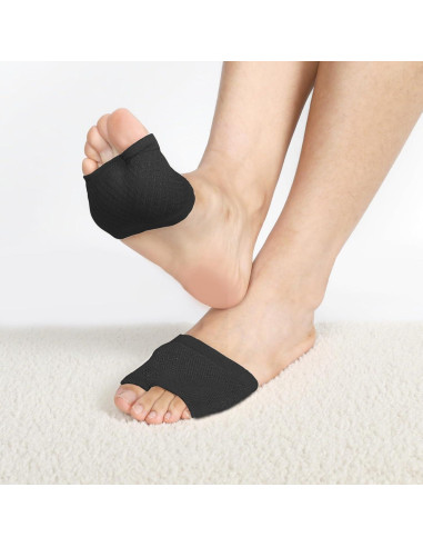 5 Pares de Calcetines Abiertos Antideslizantes para Mujeres - Negro y Piel