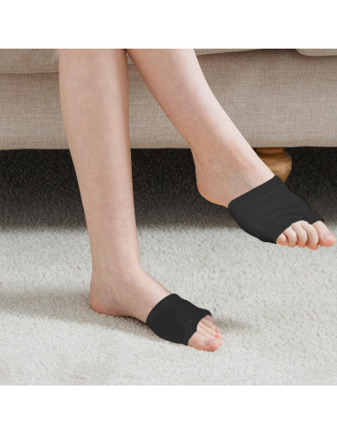 5 Pares de Calcetines Abiertos Antideslizantes para Mujeres - Negro y Piel