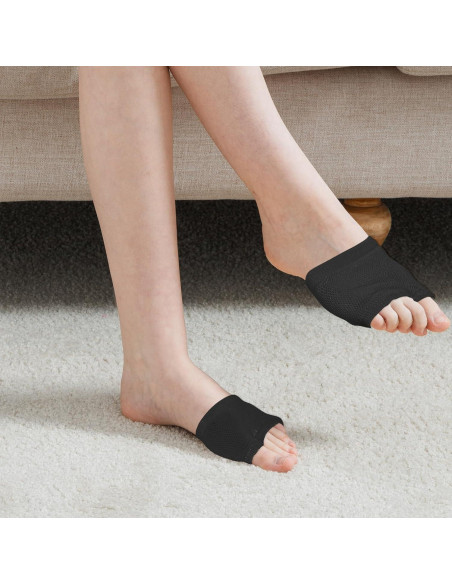5 Pares de Calcetines Abiertos Antideslizantes para Mujeres - Negro y Piel