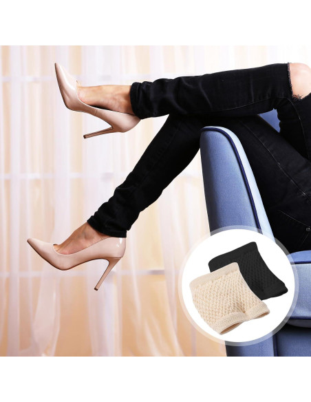 5 Pares de Calcetines Abiertos Antideslizantes para Mujeres - Negro y Piel