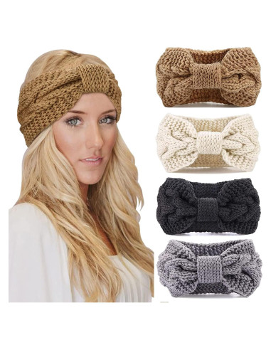 Diademas de Punto Grueso DRESHOW para Mujeres - Paquete de 4