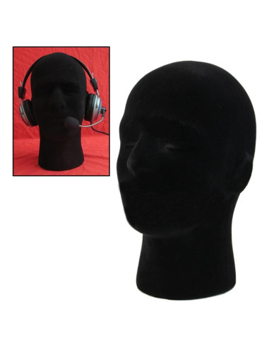 Cabeza de Maniquí de Espuma Negra LIAMTU 28 cm para Pelucas