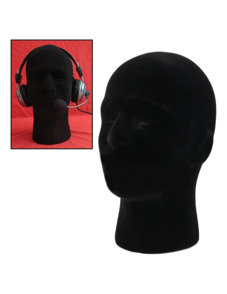 Cabeza de Maniquí de Espuma Negra LIAMTU 28 cm para Pelucas