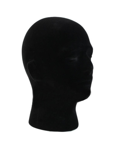 Cabeza de Maniquí de Espuma Negra LIAMTU 28 cm para Pelucas