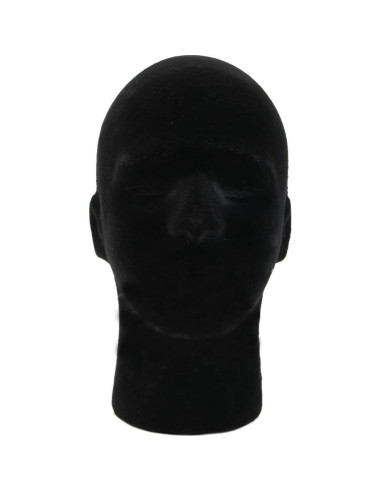 Cabeza de Maniquí de Espuma Negra LIAMTU 28 cm para Pelucas