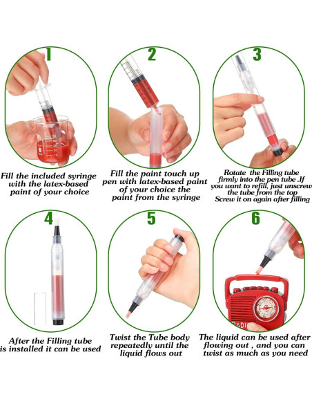 BBTO 5 Lápices de Pintura Rellenables 6ml con Pinceles