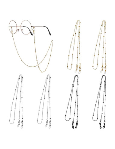 Cadena de Gafas con Perlas Hpmjz 6 Piezas Coloridas 63 cm
