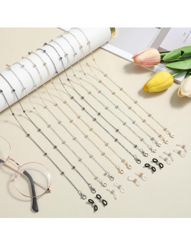 Cadena de Gafas con Perlas Hpmjz 6 Piezas Coloridas 63 cm