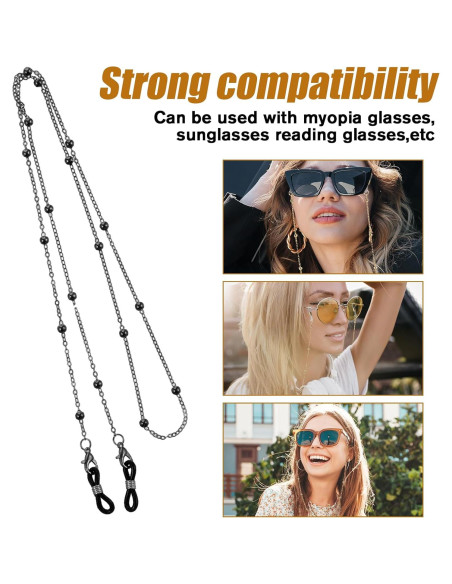 Cadena de Gafas con Perlas Hpmjz 6 Piezas Coloridas 63 cm