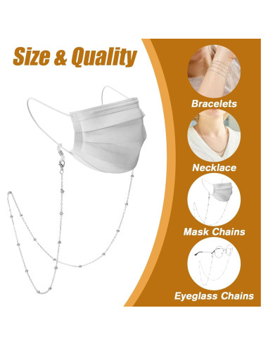 Cadena de Gafas con Perlas Hpmjz 6 Piezas Coloridas 63 cm