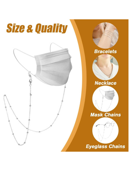 Cadena de Gafas con Perlas Hpmjz 6 Piezas Coloridas 63 cm