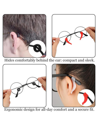 24 Pares de Sujetadores de Gafas de Silicona Multicolores