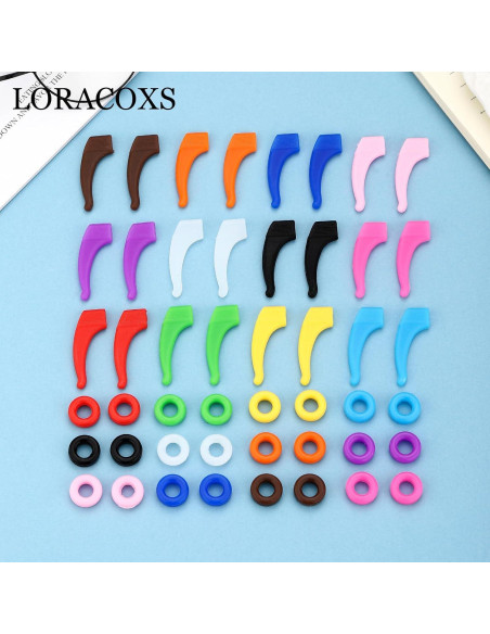 24 Pares de Sujetadores de Gafas de Silicona Multicolores