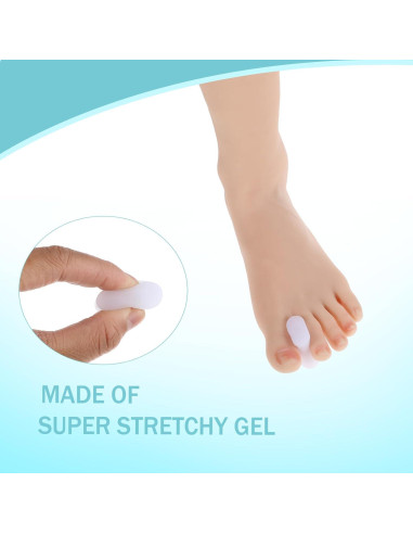 Separadores de Dedos Lusofie 12 Piezas Gel Blanco Alivio Juanetes