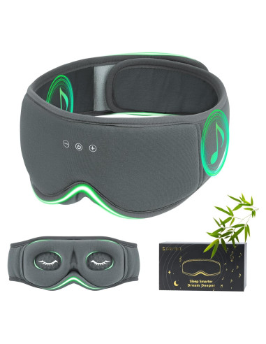 Máscara de Sueño ZHENYEMEI con Auriculares Bluetooth 5.4 Gris