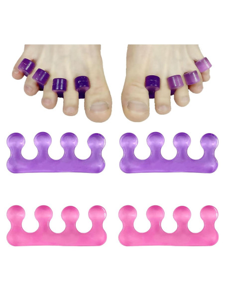 Separadores de Dedos de Gel para Pedicura KAIXIN - 4 Pcs