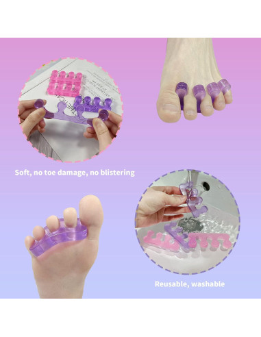 Separadores de Dedos de Gel para Pedicura KAIXIN - 4 Pcs