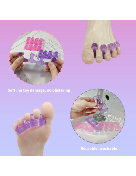 Separadores de Dedos de Gel para Pedicura KAIXIN - 4 Pcs