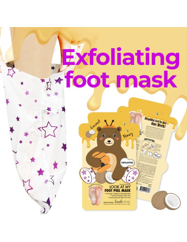 Máscara Exfoliante para Pies KSBC con Miel y Aceite de Coco