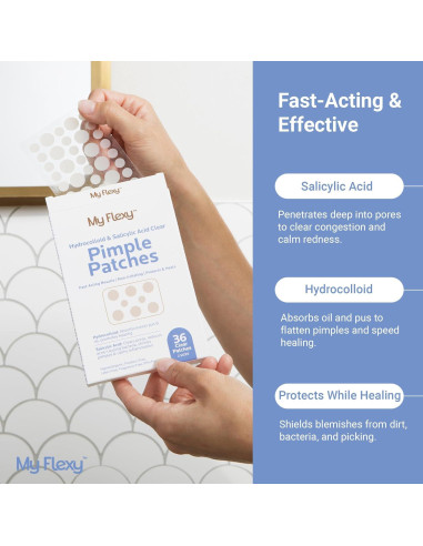 Parche para Granos My Flexy - Hidrocoloide con Ácido Salicílico - 36 Unidades
