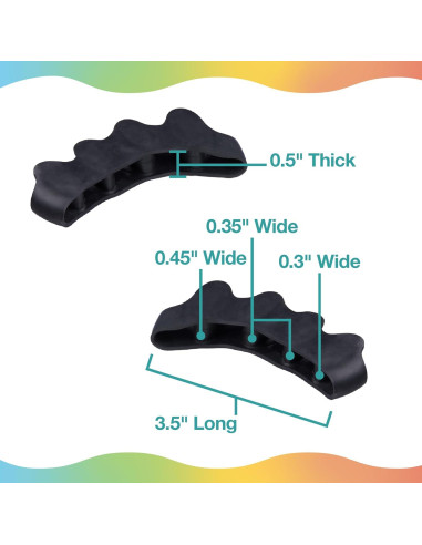 Separadores de Dedos de Gel ZenToes - 2 Pares Negro
