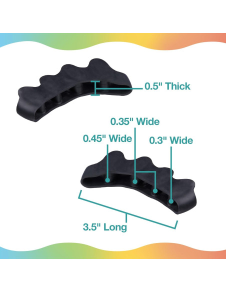 Separadores de Dedos de Gel ZenToes - 2 Pares Negro