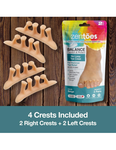 Separador de Dedos en Martillo ZenToes - 4 Unidades de Gel