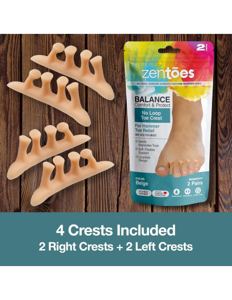 Separador de Dedos en Martillo ZenToes - 4 Unidades de Gel