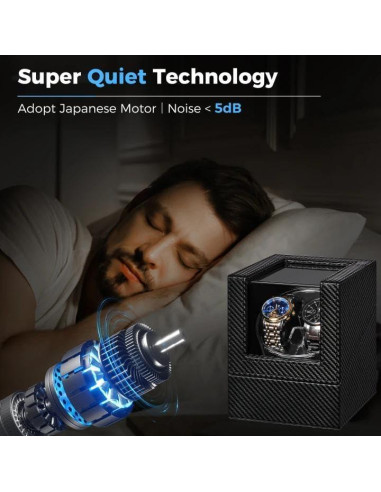 Caja de Reloj Automático ANWBROAD JWW007C con LED y Motor Silencioso