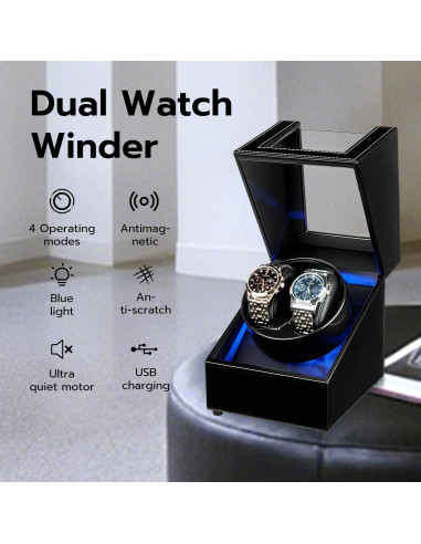 Reloj Winder Mcbazel Doble Automático USB 2 Relojes 47mm