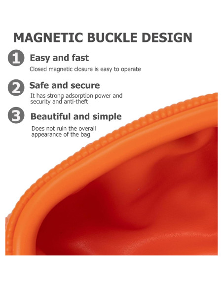 Bolso de Mano KingTo Naranja Clutch de Cuero Vegano 25.9x6.9x15.7 cm