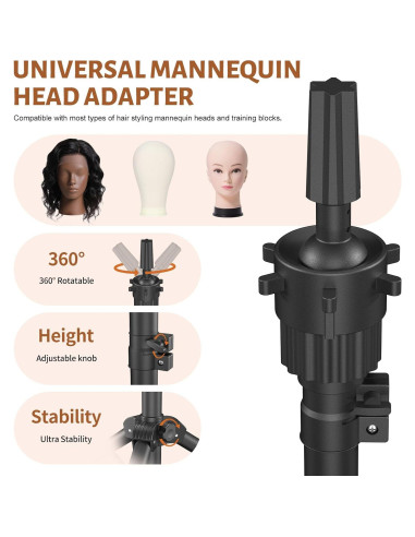 Soporte de Peluca Trípode Womnwomn Ajustable 95-127 cm