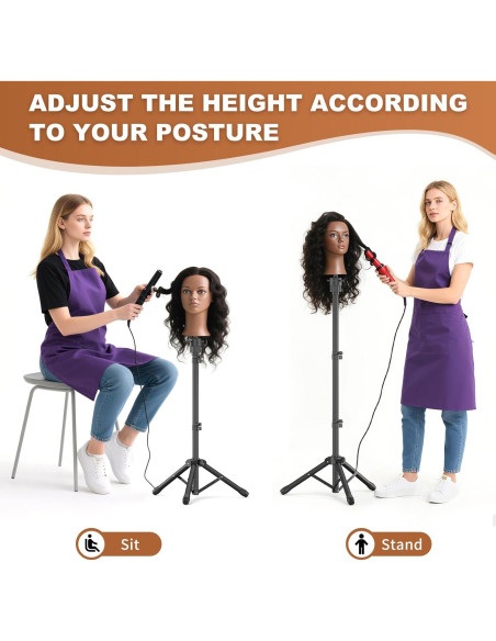 Soporte de Peluca Trípode Womnwomn Ajustable 95-127 cm