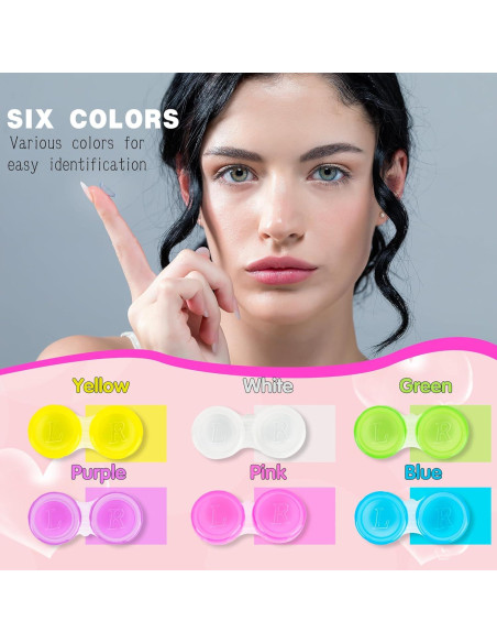 120 Estuches para Lentes de Contacto Coloridos Spaluck 5.9x2.8cm