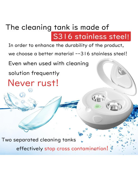 Limpiador Ultrasónico de Lentes Nexvolix 100KHz Portátil